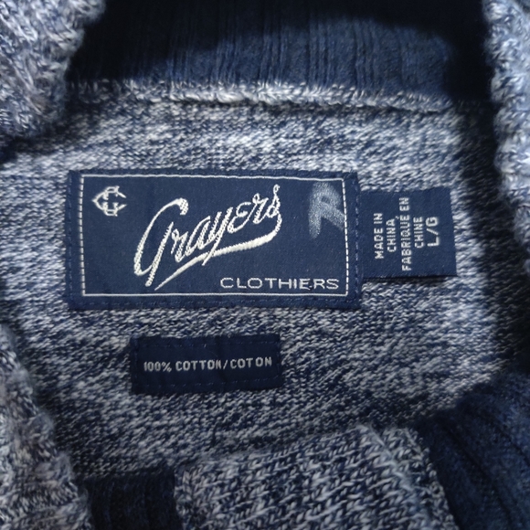 Grayers Gray Mens Large L Long Sleeve Sweater - Picture 2 of 10
